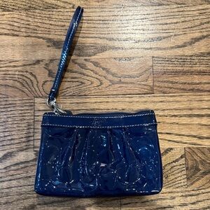 Coach Glossy Navy Blue Wristlet